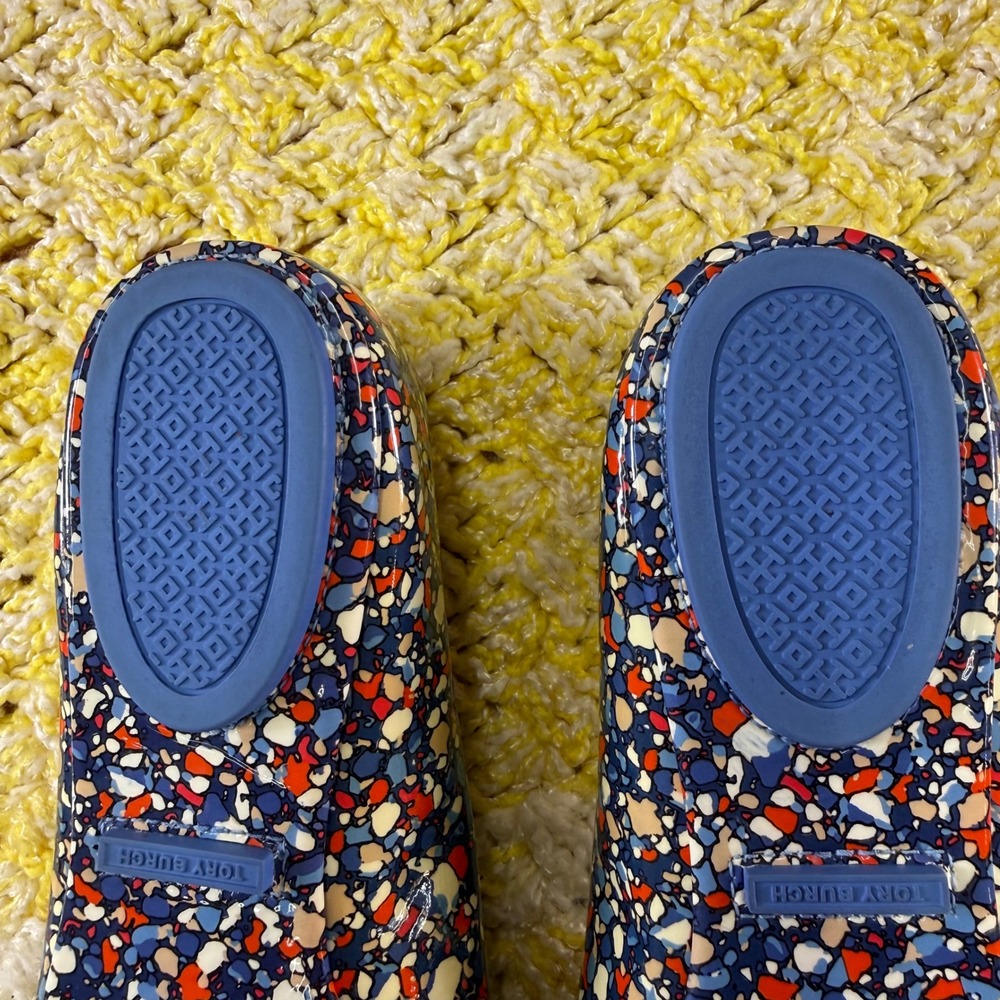 Tory Burch Minnie Travel Ballet Flats Blue Multi Confetti Mosaic Patent Leather - Picture 8 of 16